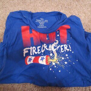 NEW NWOT FADED GLORY HOT FIRECRACKER MEDIUM (8-10) BLUE T-SHIRT